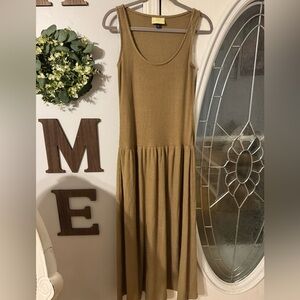 Universal Thread Sleeveless Tan Brown Drop Waist Dress Size M, NWT